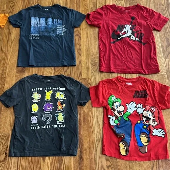 Boys lot of 9 t shirts sizes 7 and 8 Pokémon, Nike, super Mario - Picture 5 of 16